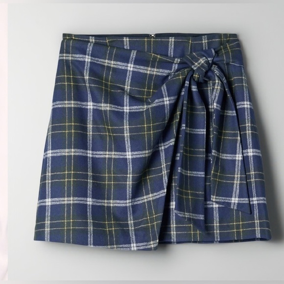 Wilfred Plaid Wool Skirt with Front Tie NNT - Picture 1 of 15
